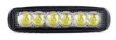 Lampara De Trabajo Rectangular Lupa 6 Leds 18W 12/24V Spot