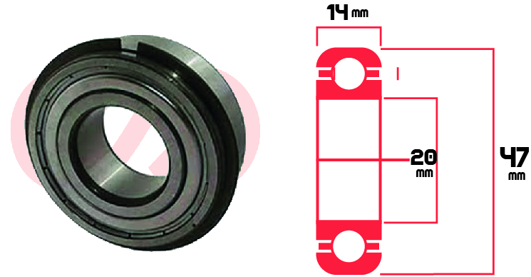 Rodamiento 6204 Znr Motos