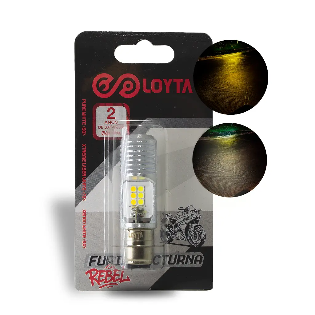 Bombillo Moto Bicolor Amarillo/Blanco AC/DC Loyta