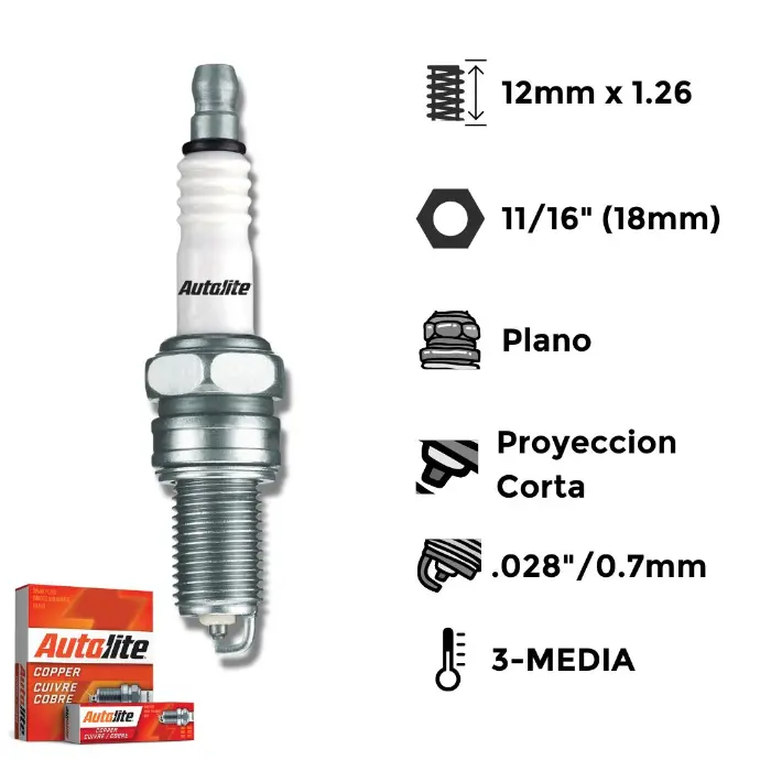 Bujías Autolite Cobre-MOTO X4 - NGK D8HA-P8Y-X20FS-XR2AS-HV2